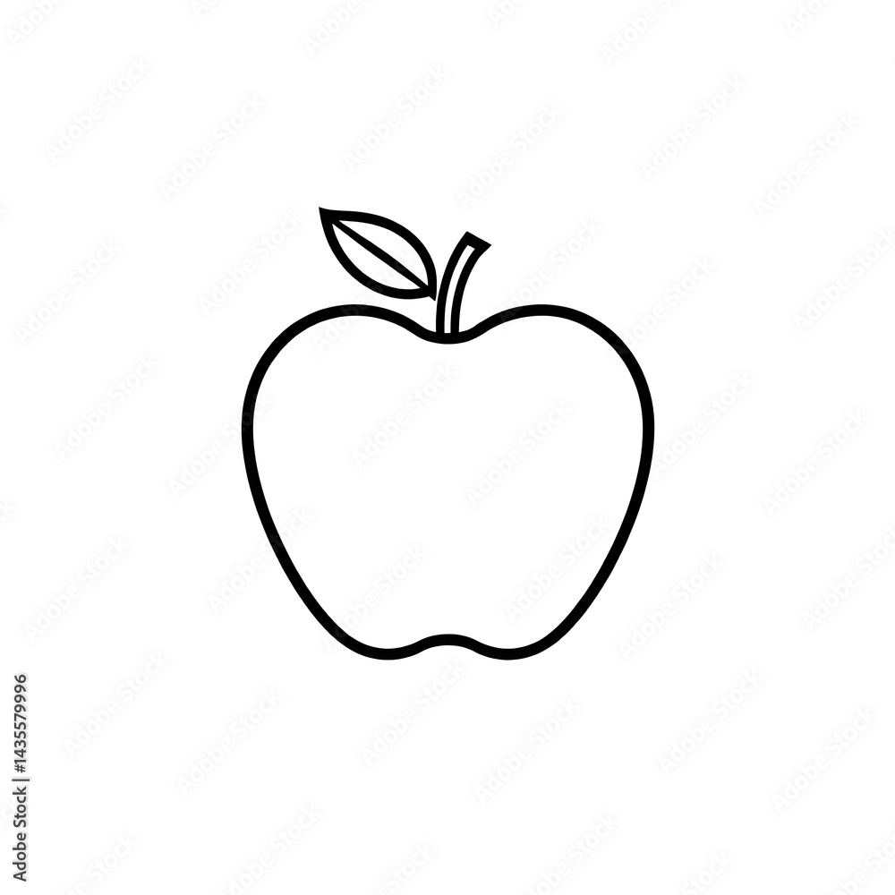 Simple Apple Outline Icon Graphic Design Simple Apple Outline Icon Graphic Design
