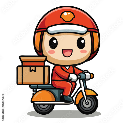 Cute delivery person on a scooter (1)