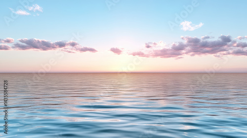 Wallpaper Mural Calm sea at sunset with soft clouds reflecting warm colors in sky Torontodigital.ca