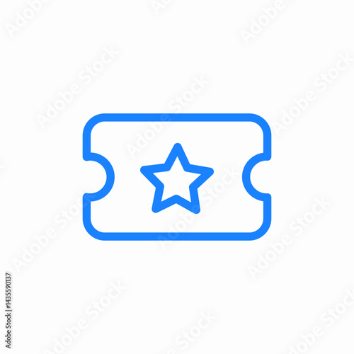 ticket coupon star icon sign vector