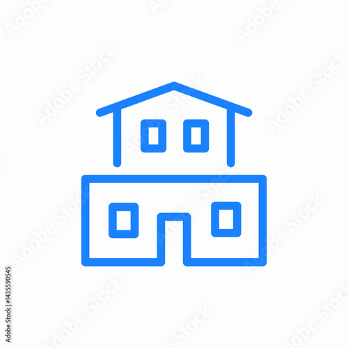 two story house cottage icon sign vector
