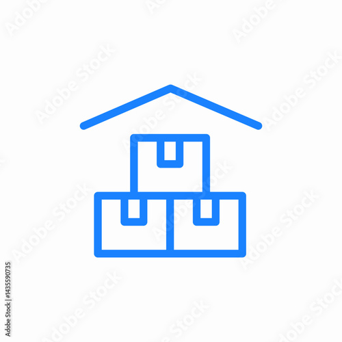 warehouse storage room with boxes inside icon sign vector