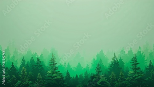 A soft, vibrant green gradient background, evoking the calm of a lush forest, blending into a light blue at the top to represent the Earth�s atmosphere. The bottom third of the image offers clean spac