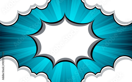 Comic background with cloud illustration