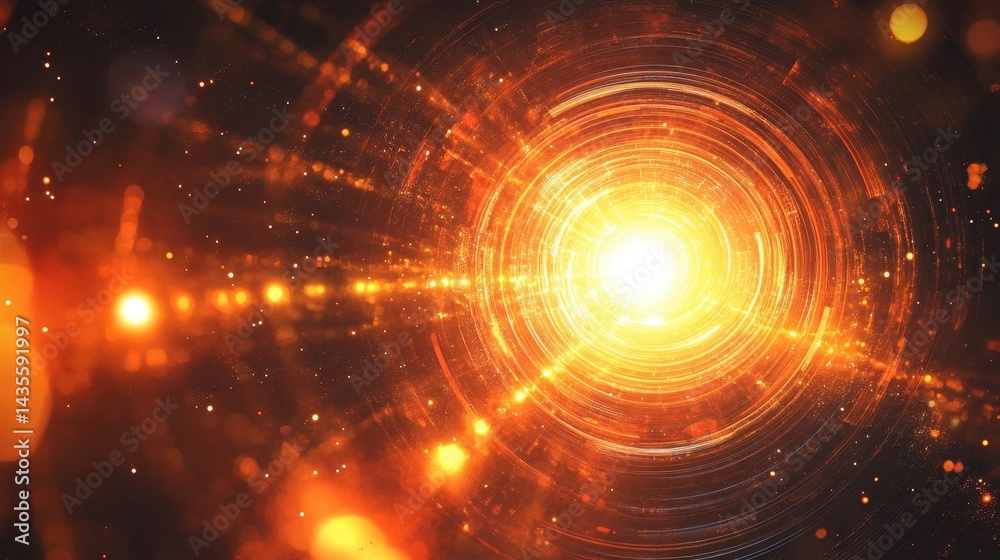 Fototapeta premium bright orange energy vortex abstract background