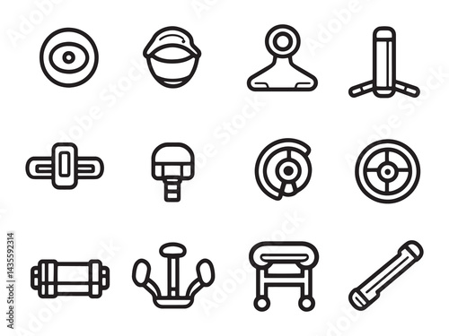 Fitness Center line art icon fitness workout symbol