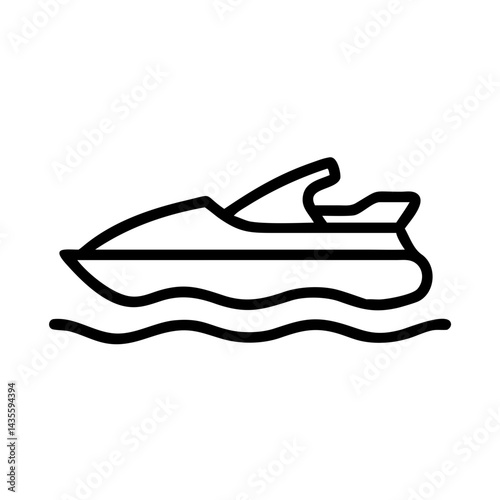 Jet Ski Icon on Water  