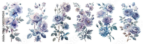 Wallpaper Mural PNG Elegant vintage floral design, element set on transparent background Torontodigital.ca
