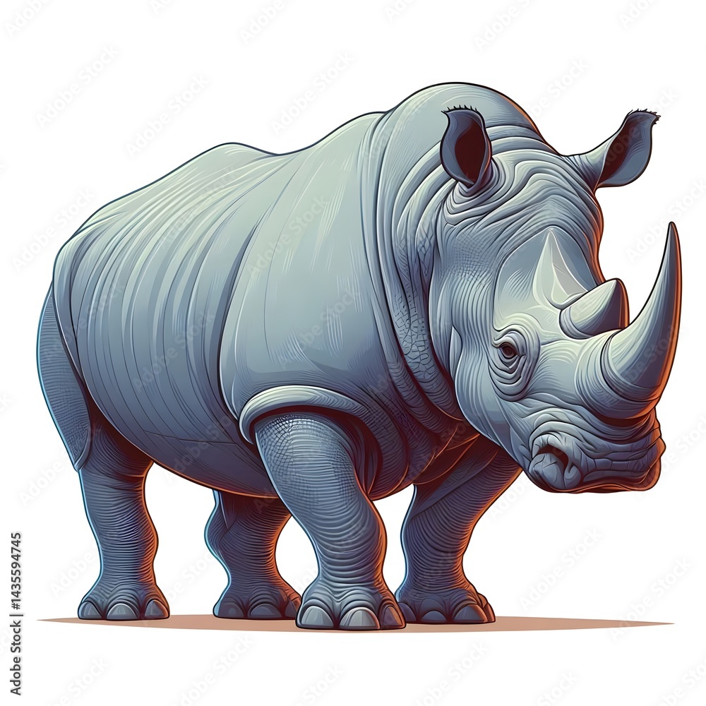 Obraz premium illustration of a Rhino isolated on white background 