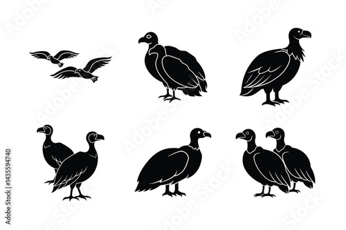 Vulture In Aggressive Flight Vector