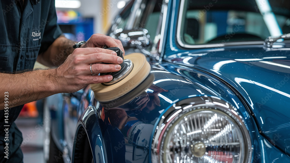 Buffing chrome until mirror-like Buffing chrome until mirror-like