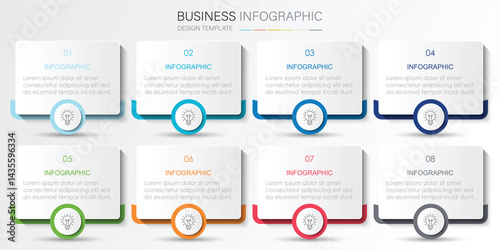 infographic vector illustration with 3, 8, 5, 6 steps, infographic template design. Can be used for process diagrams, presentations, workflows.