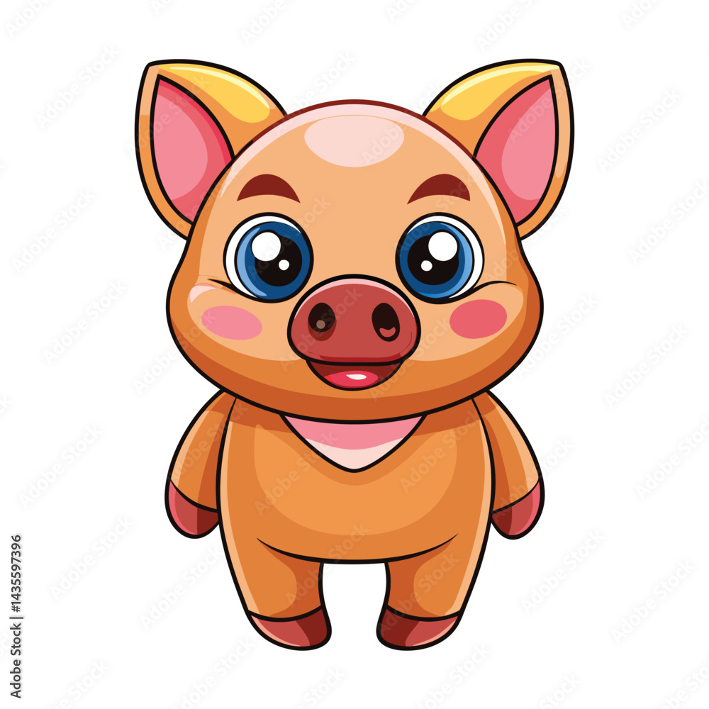 Obraz premium Cute cartoon pig (1)