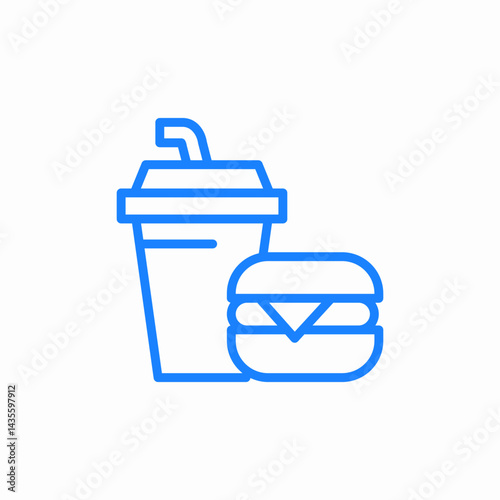 burger drink icon sign vector