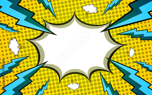 Vintage pop art superhero comic background. comic background with speech bubbles