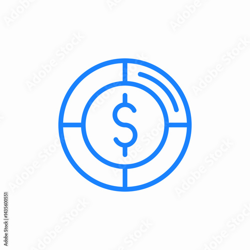 dollar target icon sign vector