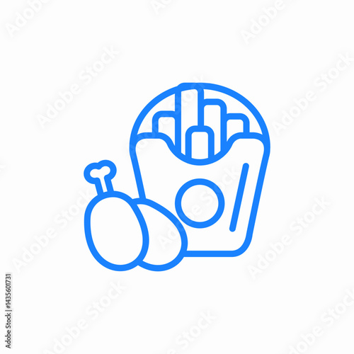 fried chicken icon sign vector