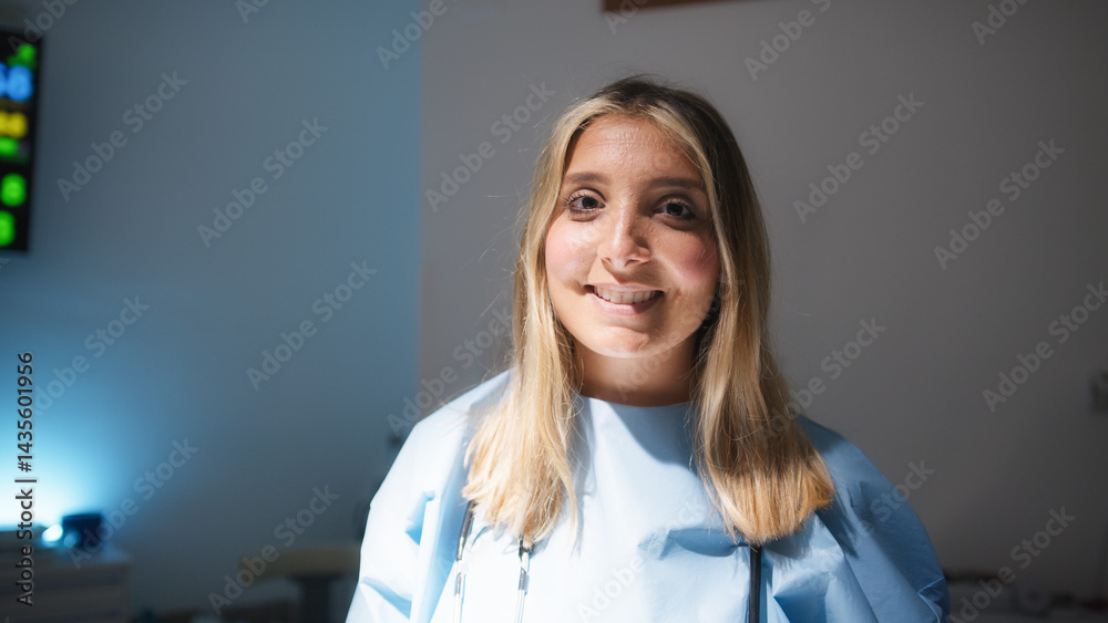 Close up of Female veterinary doctor smiles