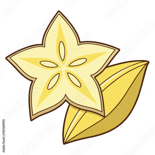 Star Fruit Slice and Seed