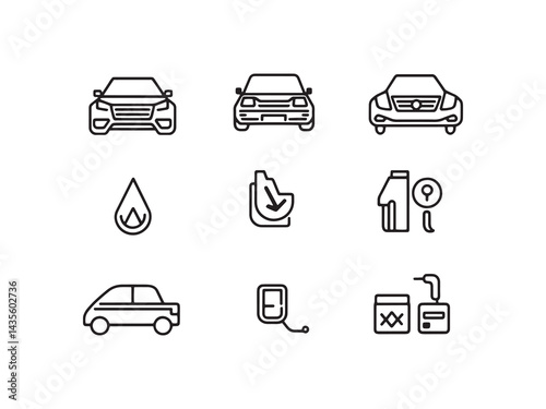 Fuel Efficiency line art icon minimalist design symbol