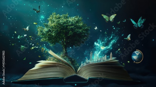 A Tree Grows From an Open Book