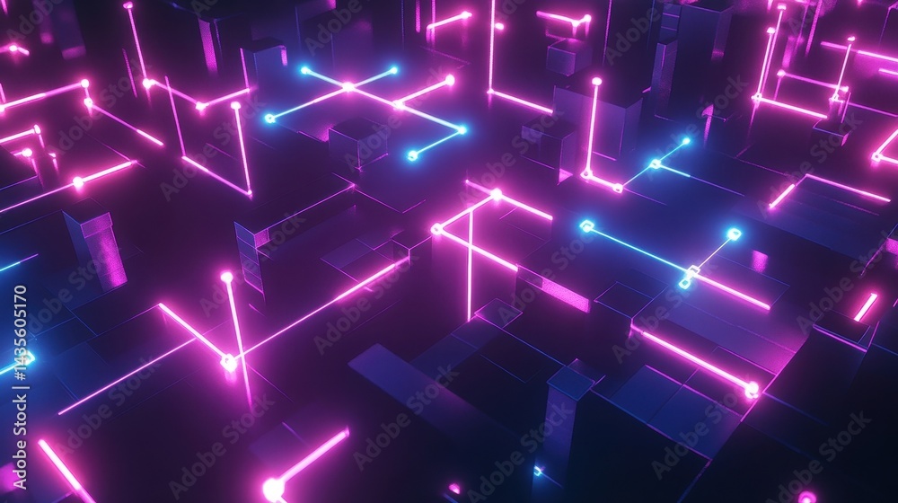 Fototapeta premium neon lines abstract background