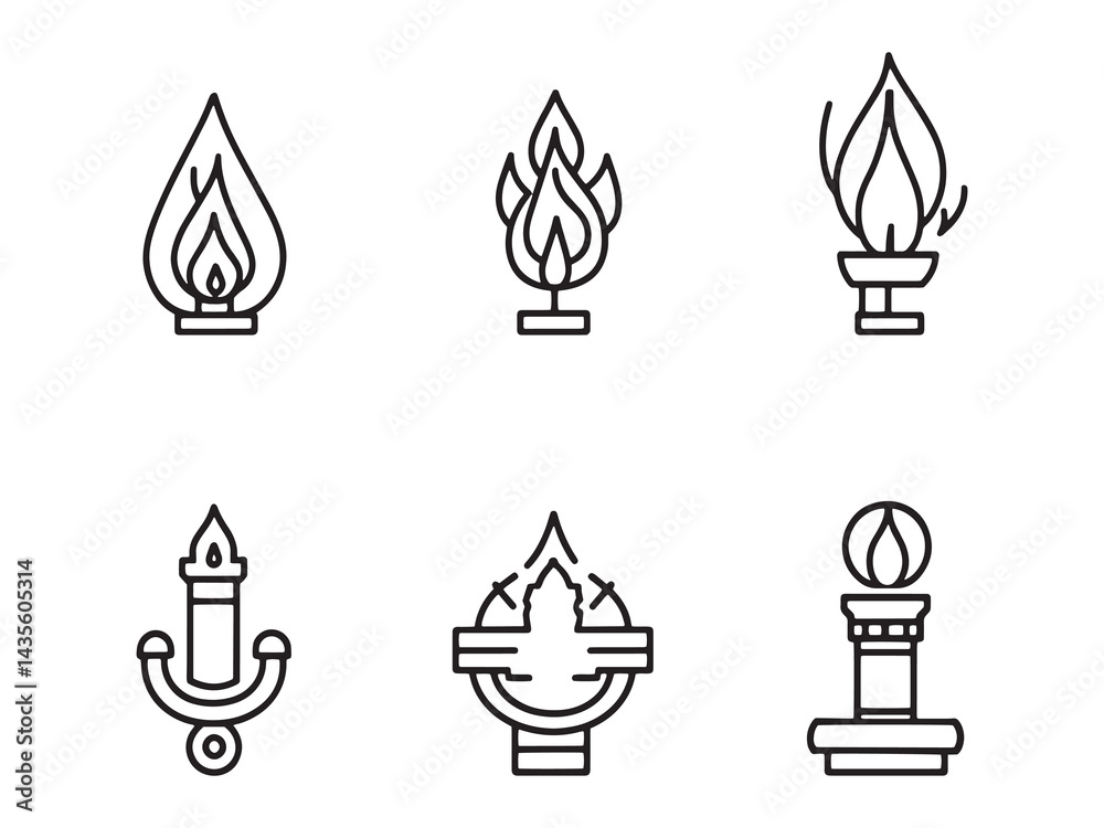 Gas Energy line art icon power and sustainability Gas Energy line art icon power and sustainability