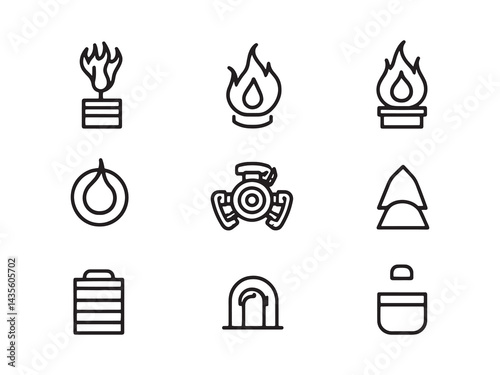 Gas Energy line art icon vector illustration image