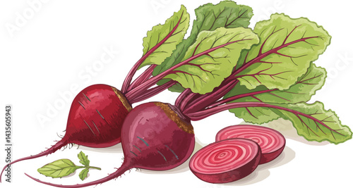 Beetroot in white background Illustration vector design, Beetroot vector design