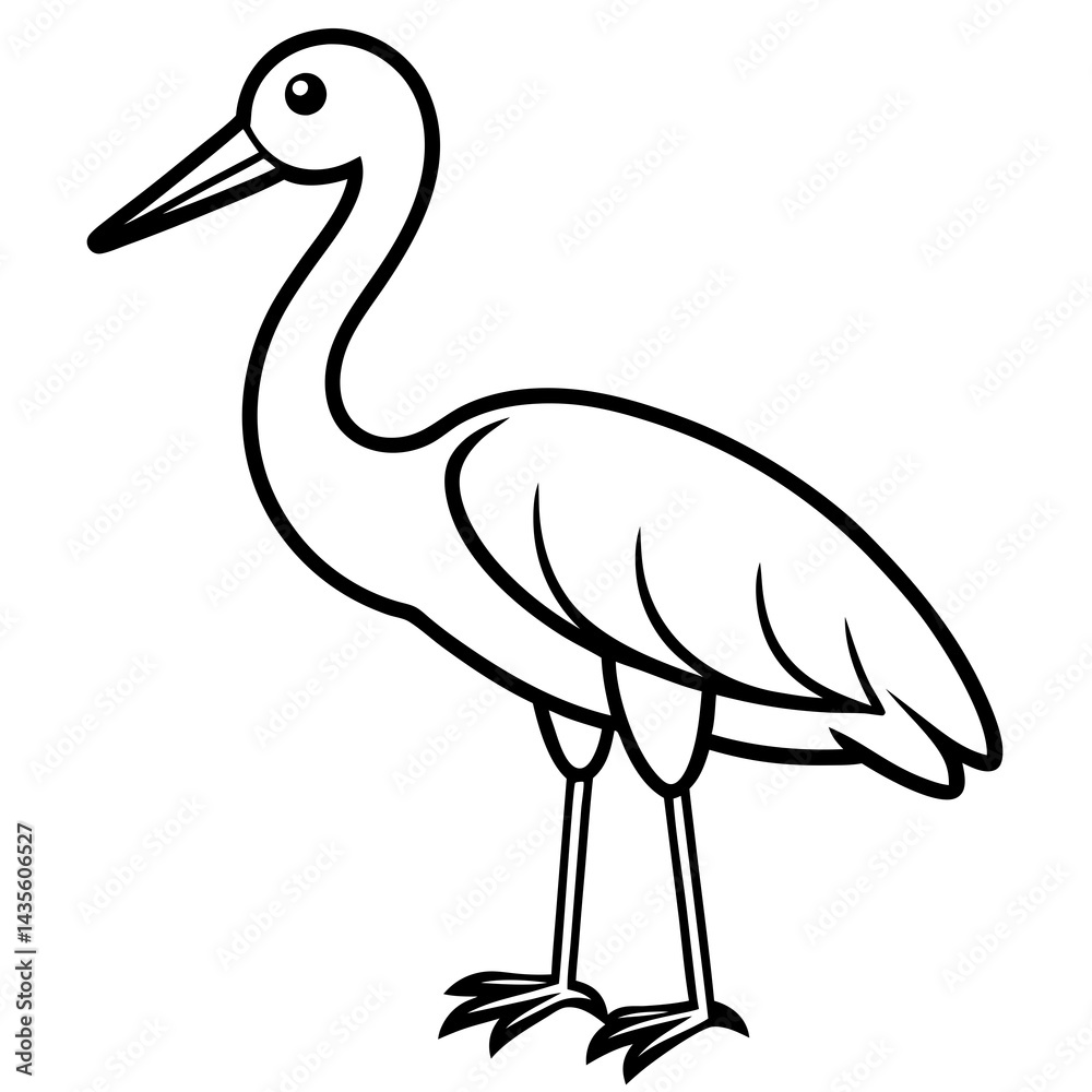 Obraz premium Modern Stork Outline Vector