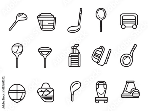 Gated Golf Course line art icon modern style.