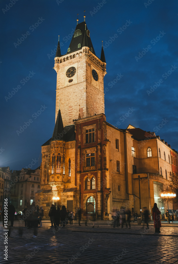 Old Town Tower In Prague At Night
