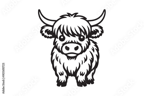 highland cow illustration vector