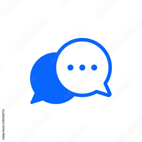  Simple blue speech bubble icon representing conversation, messaging, and communication.