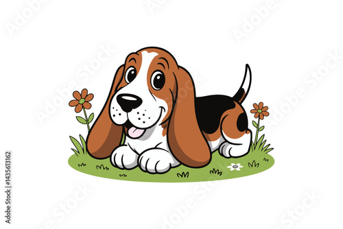  floppy ears dog illustration vector
