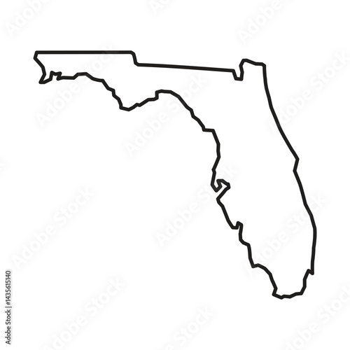 Florida Outline Vector Map - State Border Illustration
