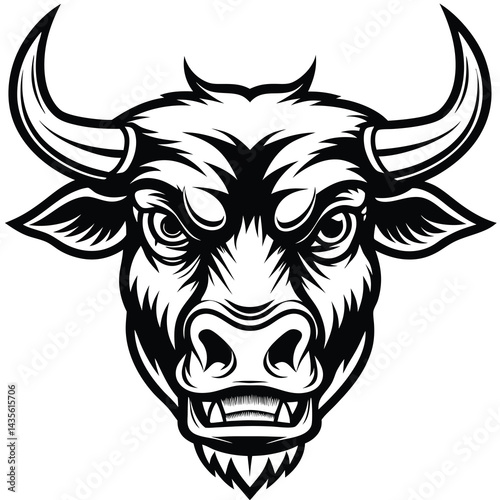 Aggressive bull head graphic