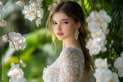 Bride wearing elegant bridal accessories