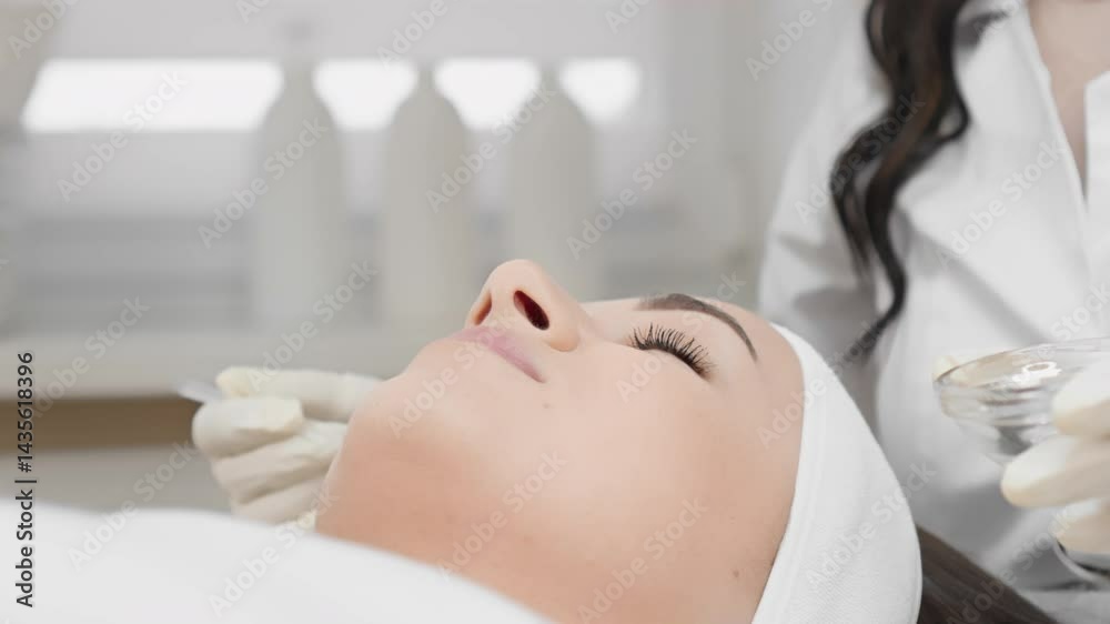 An experienced cosmetologist delivers a relaxing skin care procedure in a bright clinic, ensuring client satisfaction with highquality products that promote radiant, healthy skin