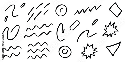 Hand Drawn Doodle Shapes and Lines Collection