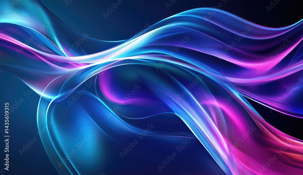 Fototapeta premium Abstract flowing ribbons of vibrant color