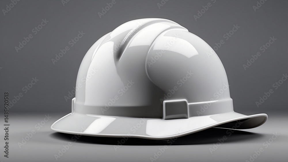 Fototapeta premium Construction safety helmet on gray background