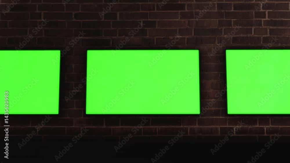 wall poster green screen animation background