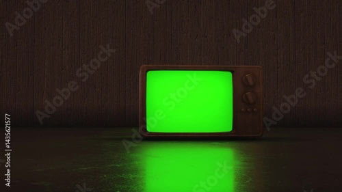 Tv retro green screen animation background