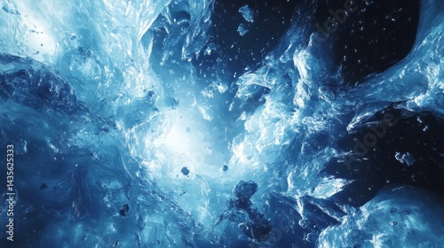 Fototapeta Naklejka Na Ścianę i Meble -  abstract blue ice space nebula
