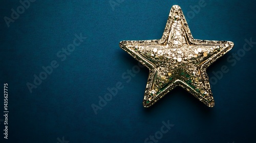 Gold Star with Blue Background, and Festive.