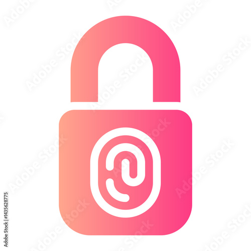 fingerprint lock gradient icon