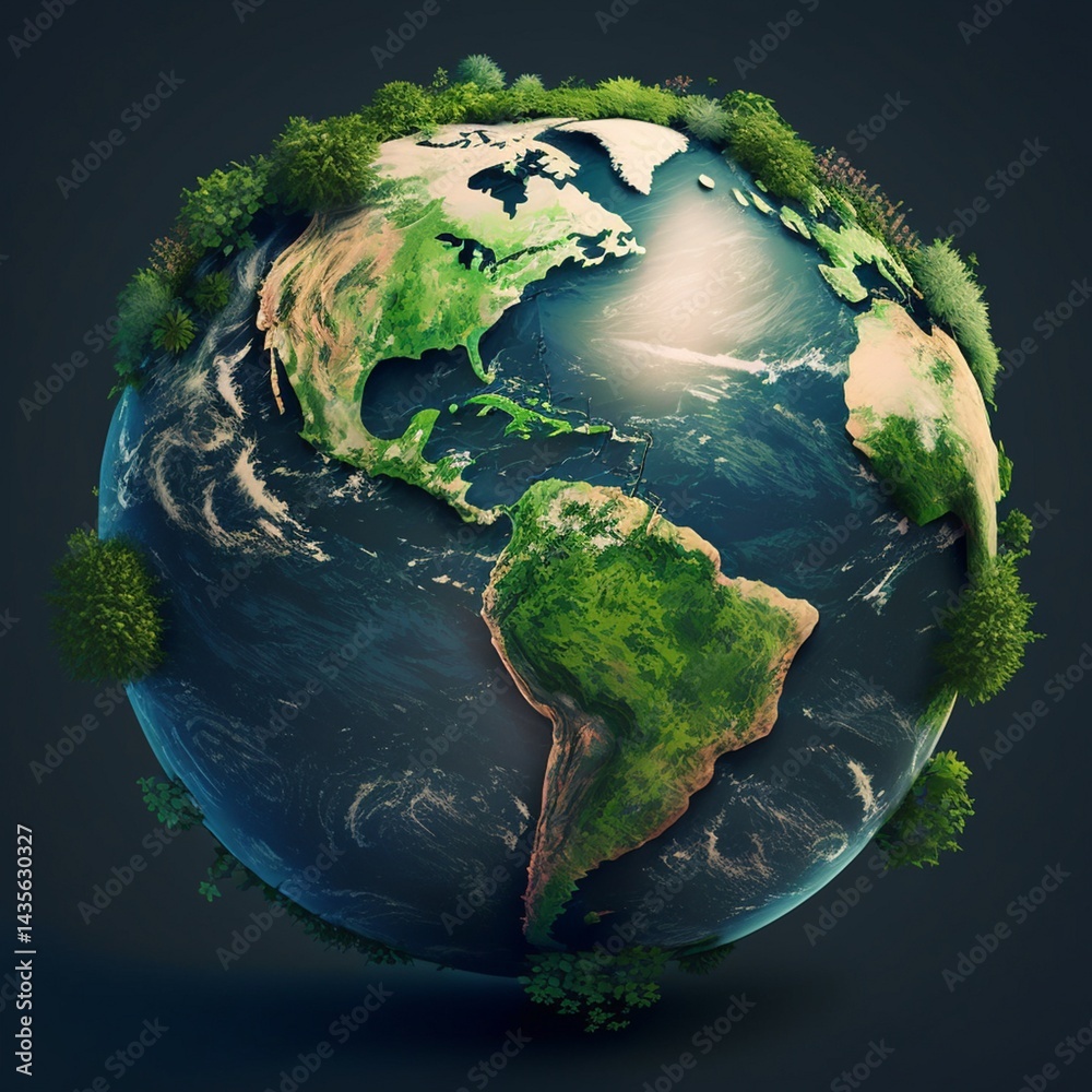 Fototapeta premium Save earth, earth globe, planet, evironment day green earth Photo