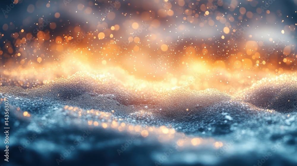 Obraz premium Abstract Glowing Orange And Blue Energy Background With Sparkles And Particles