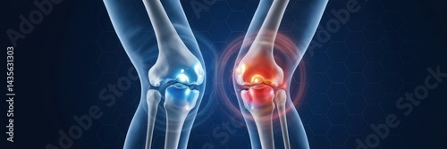 Painful joint depicted in medical illustration. photo